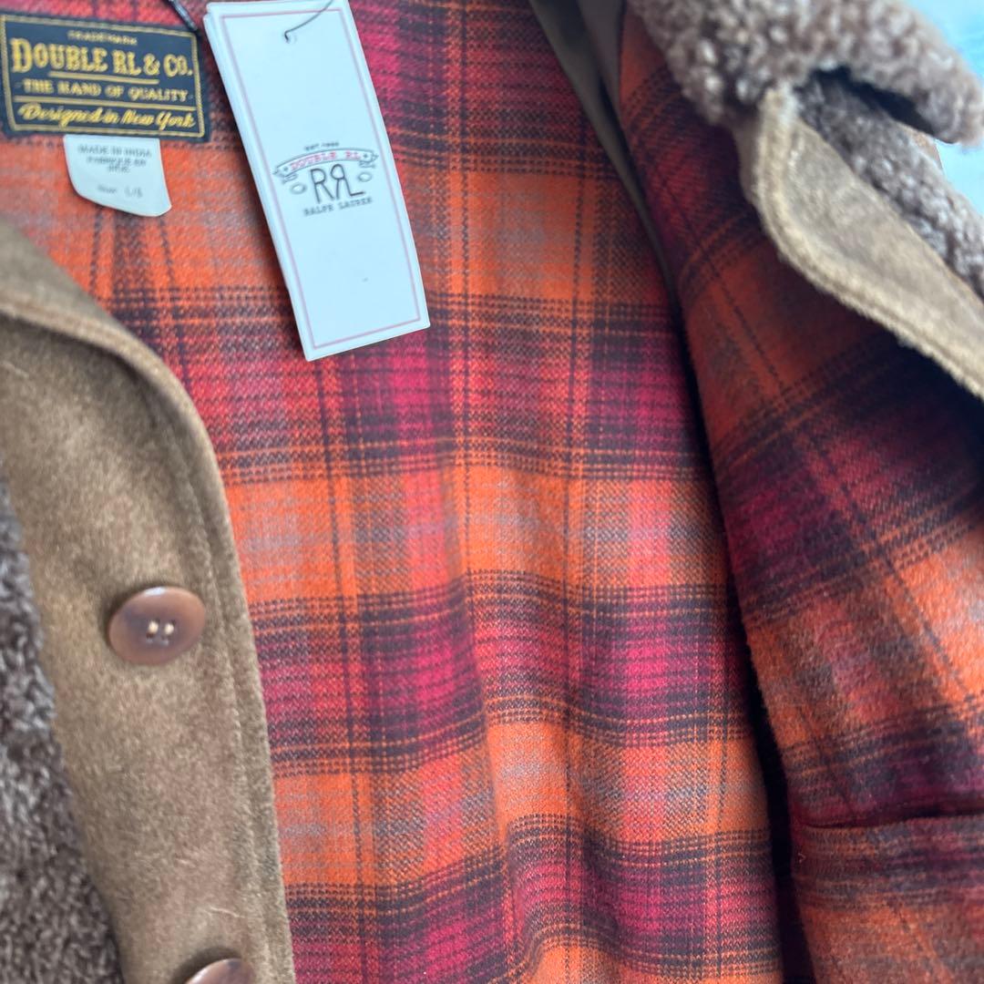 ダブルアールエル RRL 熊ジャン シアリング スエード L