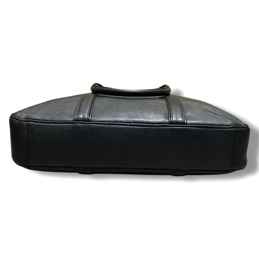 美品　コーチ　ビジネスバッグ　2way　A4収納可　レザー　ブラック