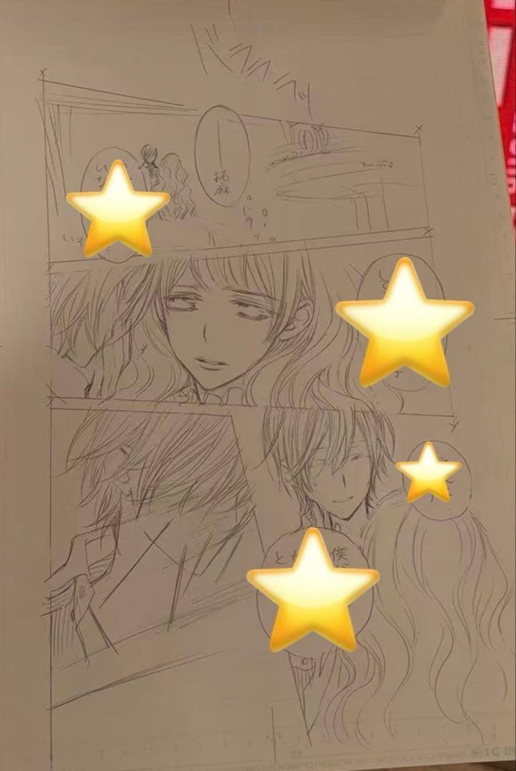 ヴァンパイア騎士原画展 限定 樋野まつり先生 直筆「原稿下絵」1枚 優