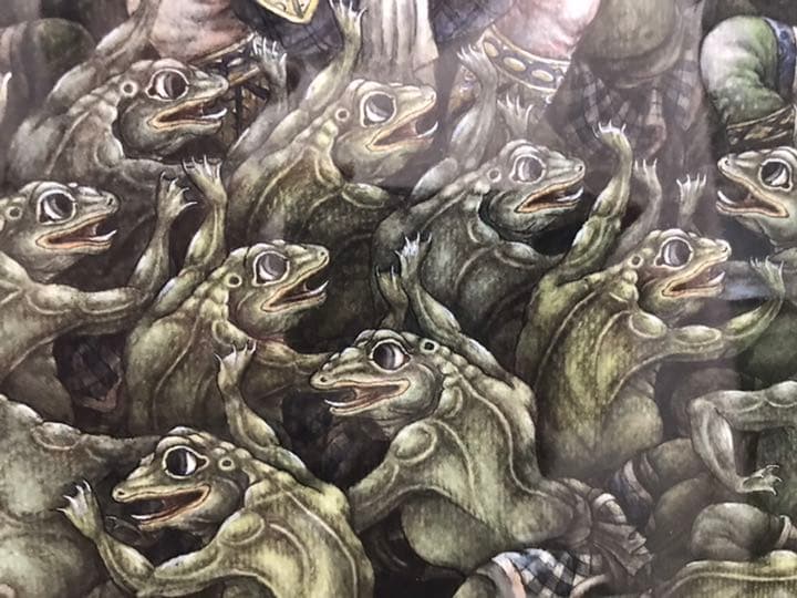 絵画 バリ絵画 カエル