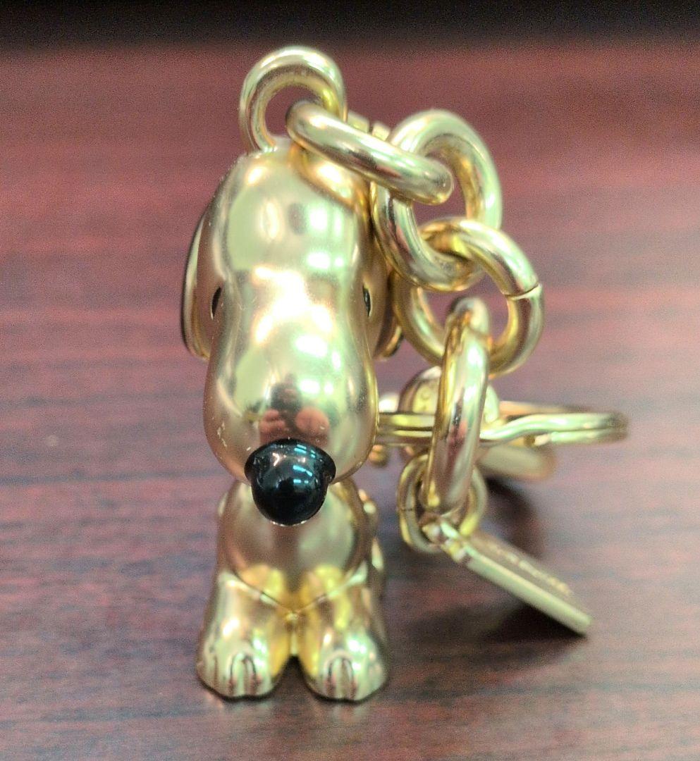 ぶん(訳あり)スヌーピー メタル バッグチャーム ゴールド