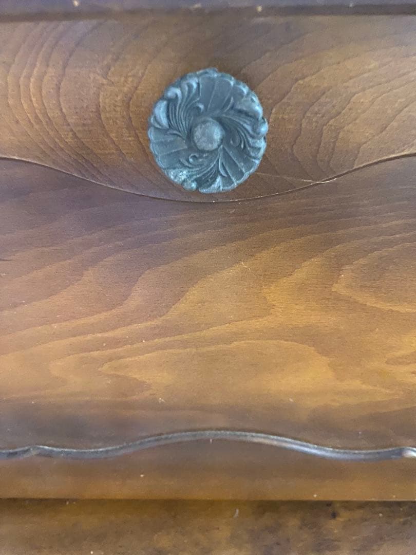 カリモクコロニアル木製クラシック電話台 ライティングビューロ ろくろ