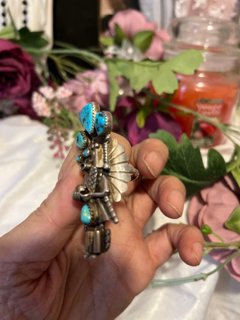 ターコイズ シルバー インディアンサンダンスリング