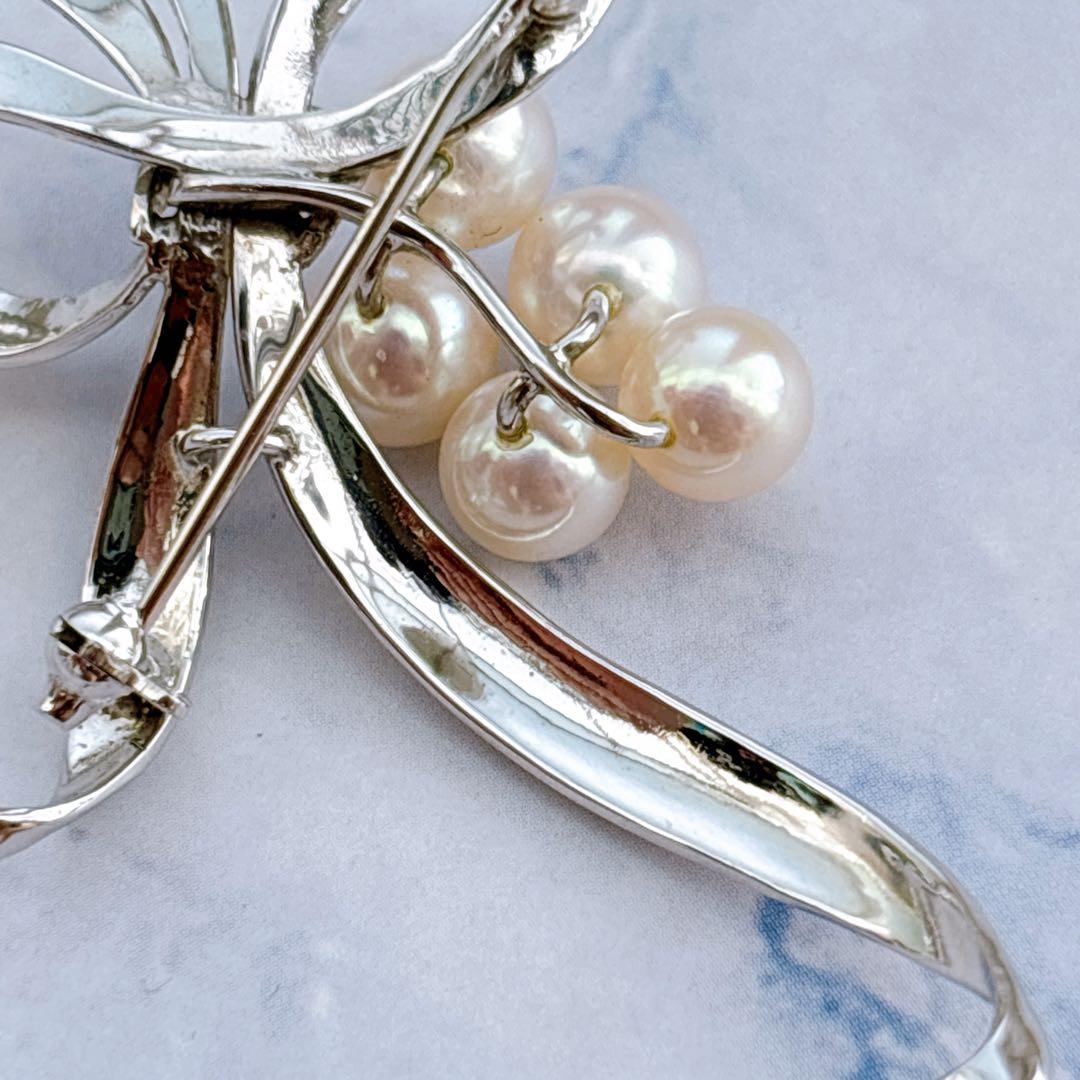 美品 MIKIMOTO あこやパール ブローチ コサージュ リボン 愛子様