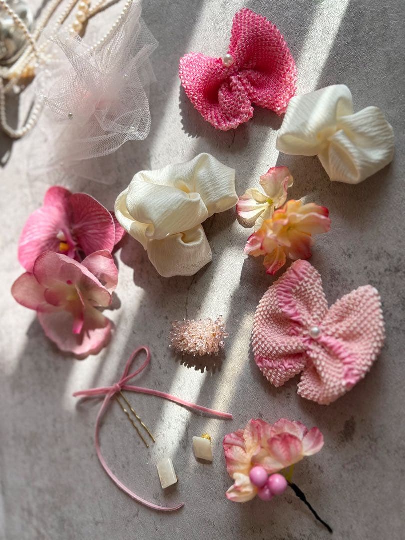 七五三　七五三髪飾り　ヘッドドレス　着物髪飾り　ピンク髪飾り　039