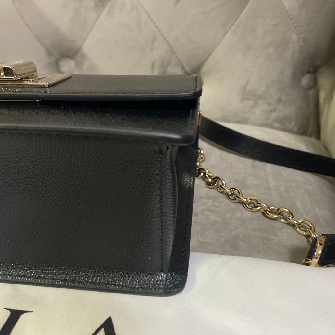 【新品未使用】FURLA フルラ　ショルダーバッグ　黒　ブラック　チェーン　本革