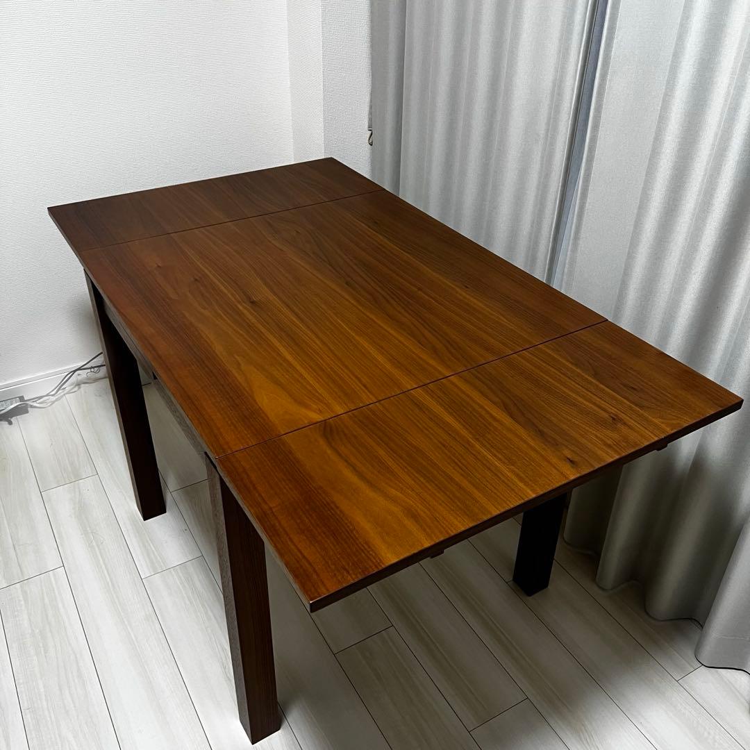 【美品】unicoTRITO(トリト)エクステンションテーブル伸長式ウォルナット