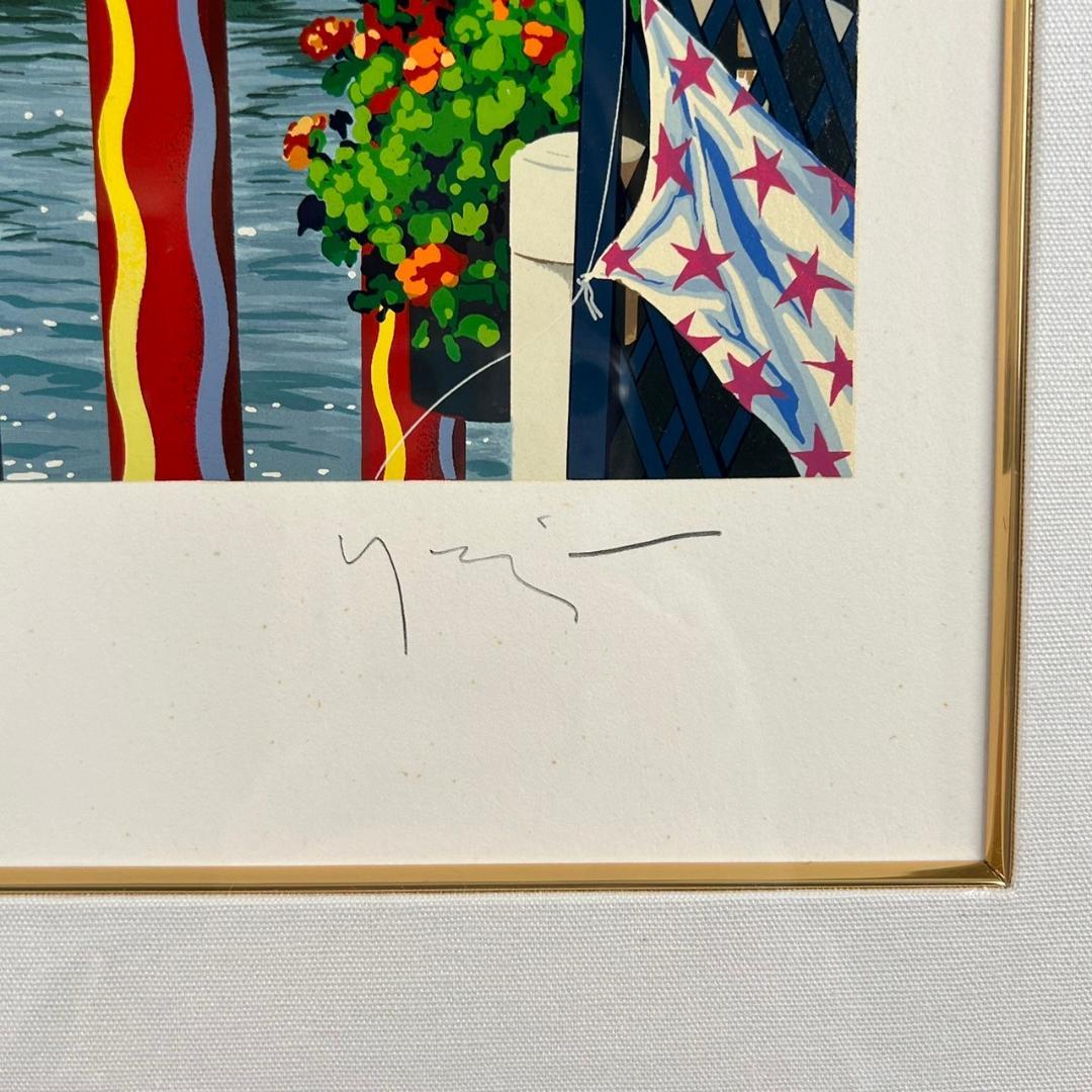 ヒロ・ヤマガタ「ゴンドラで」シルクスクリーン 直筆サイン入り 額縁