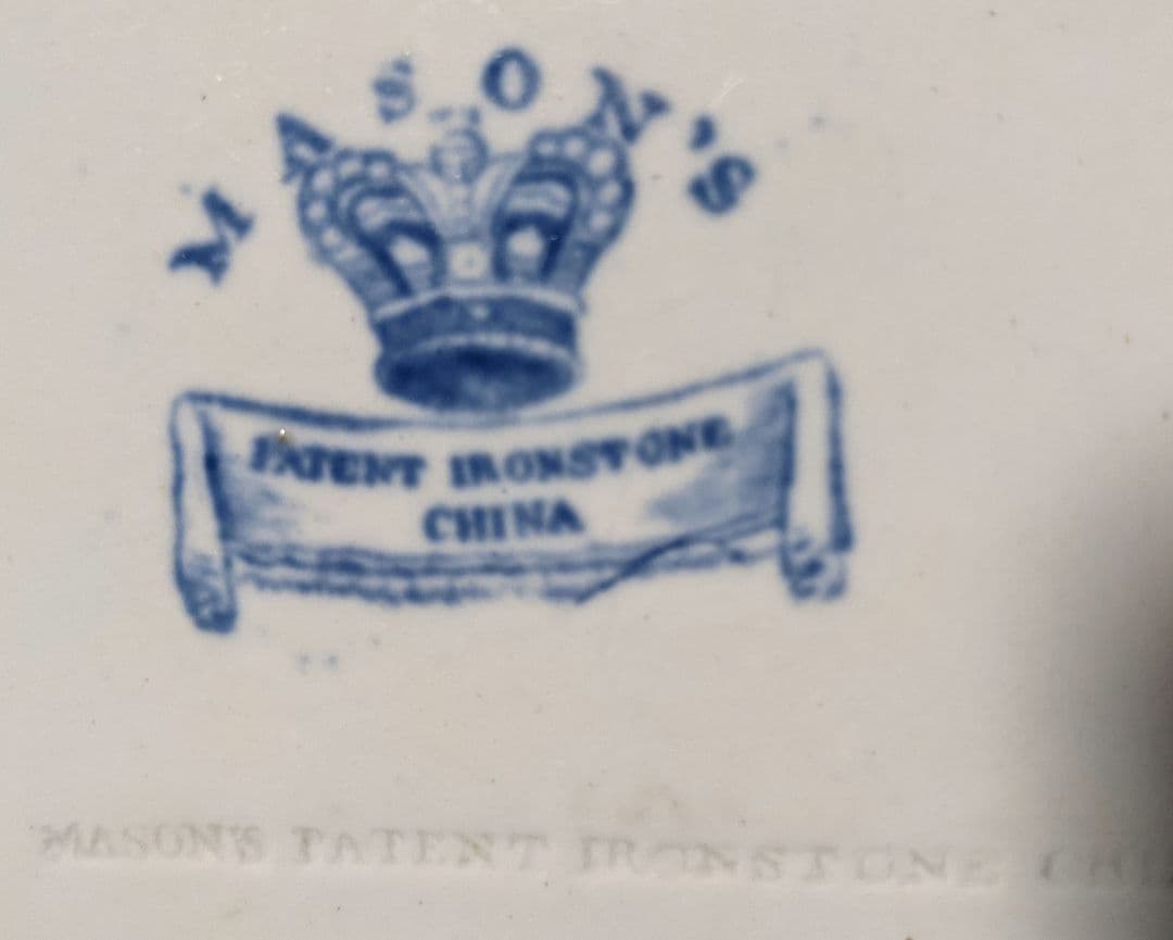 Mason's メイソンズ／ アンティーク絵皿／ブルーの絵皿／壁かざり