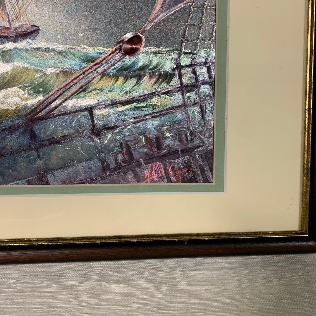 新品・未使用】英国製 エッチングアート ヴィンテージ ホイルアート 帆船