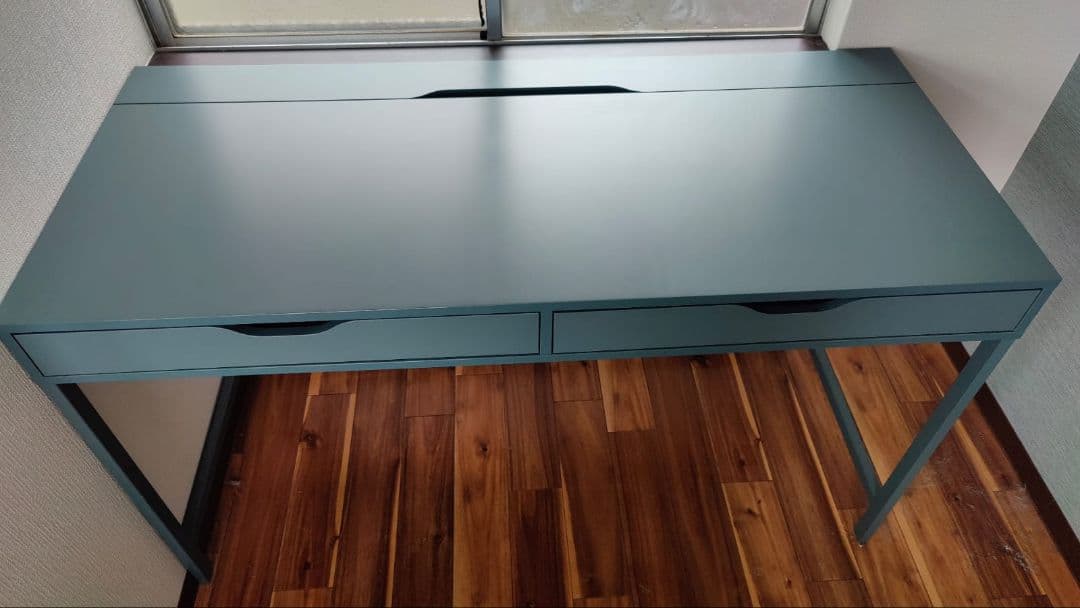 【配送不可、現地引取のみ】IKEA デスク ALEX グレーターコイズ