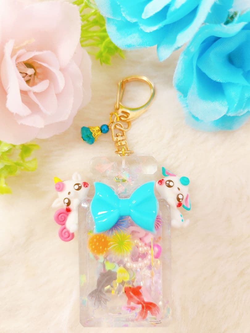 香水瓶　バンビ&くま　シャカシャカキーホルダー　樹脂粘土　チャーム