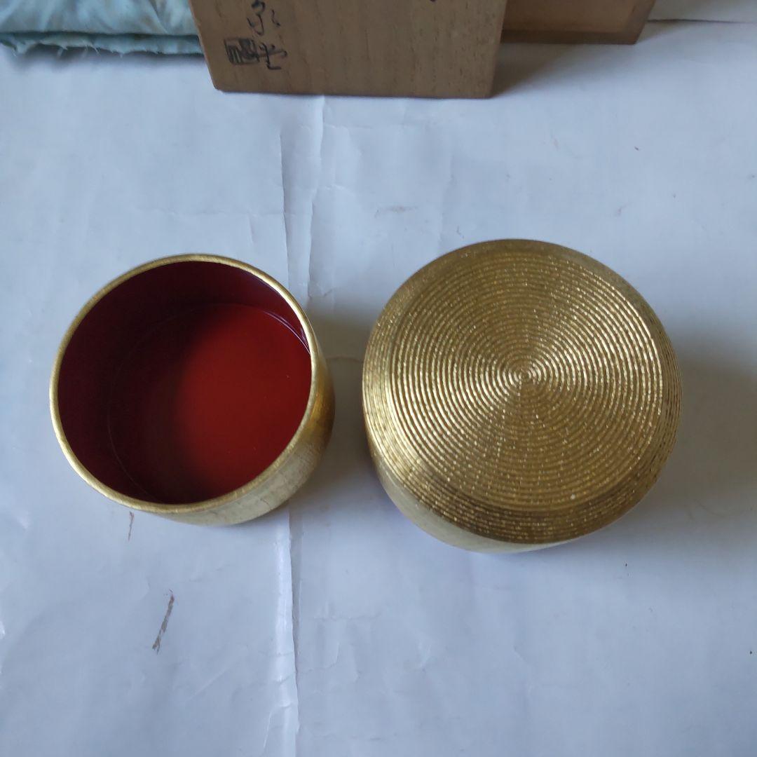 金彩 吹上菊 茶器 好 玉泉堂 畠山 茶入 棗 共箱 漆器 漆芸 茶道具 新品