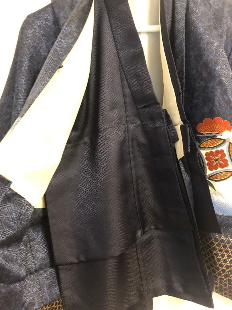 七五三 男の子 着物 袴　フル セット 鶴 波模様