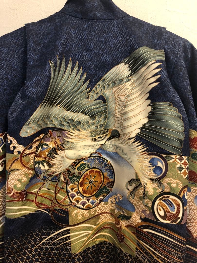 七五三 男の子 着物 袴　フル セット 鶴 波模様