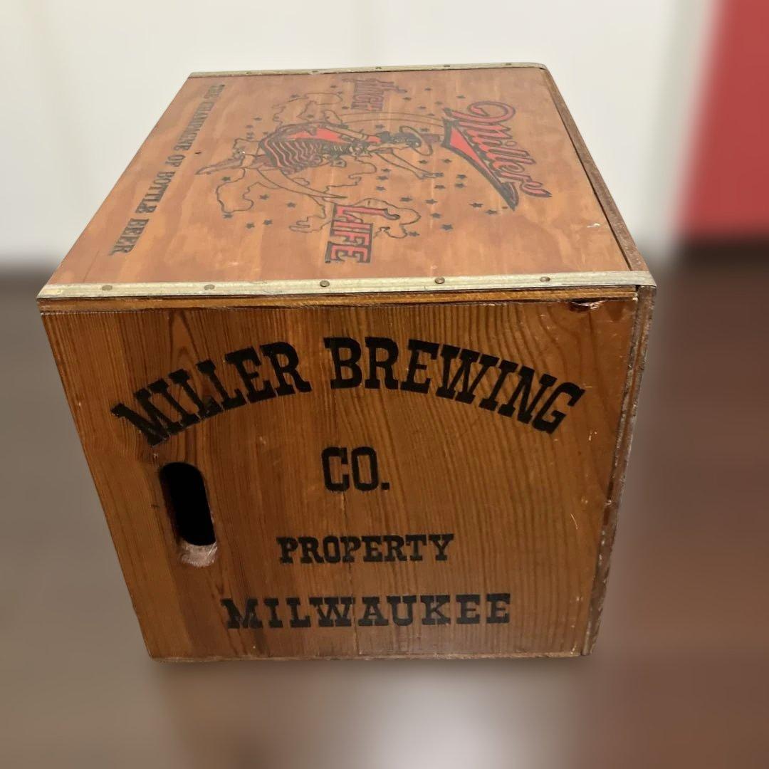 アメリカ ビンテージ 木箱 ミラーライト ビール