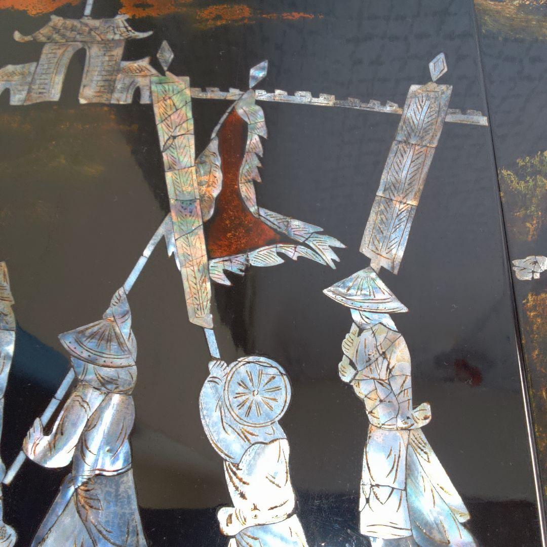 骨董4手彫り漆器 伝統的農村風景 4枚セット - メルカリ