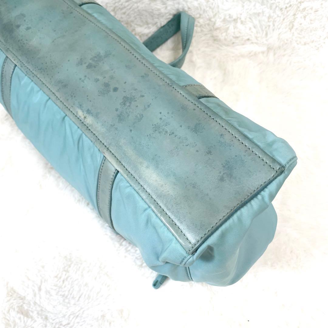 【極希少★】プラダ ハンドバッグ アニス ポコノ anice 三角ロゴ プレート