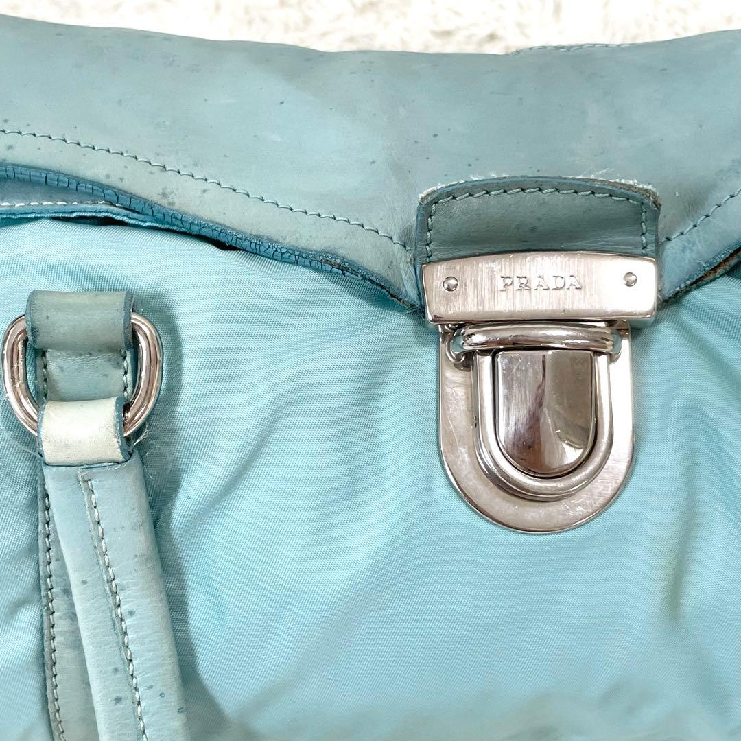 【極希少★】プラダ ハンドバッグ アニス ポコノ anice 三角ロゴ プレート