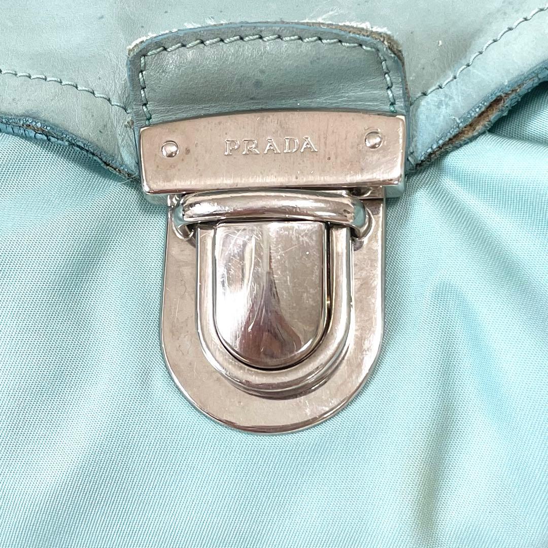 【極希少★】プラダ ハンドバッグ アニス ポコノ anice 三角ロゴ プレート