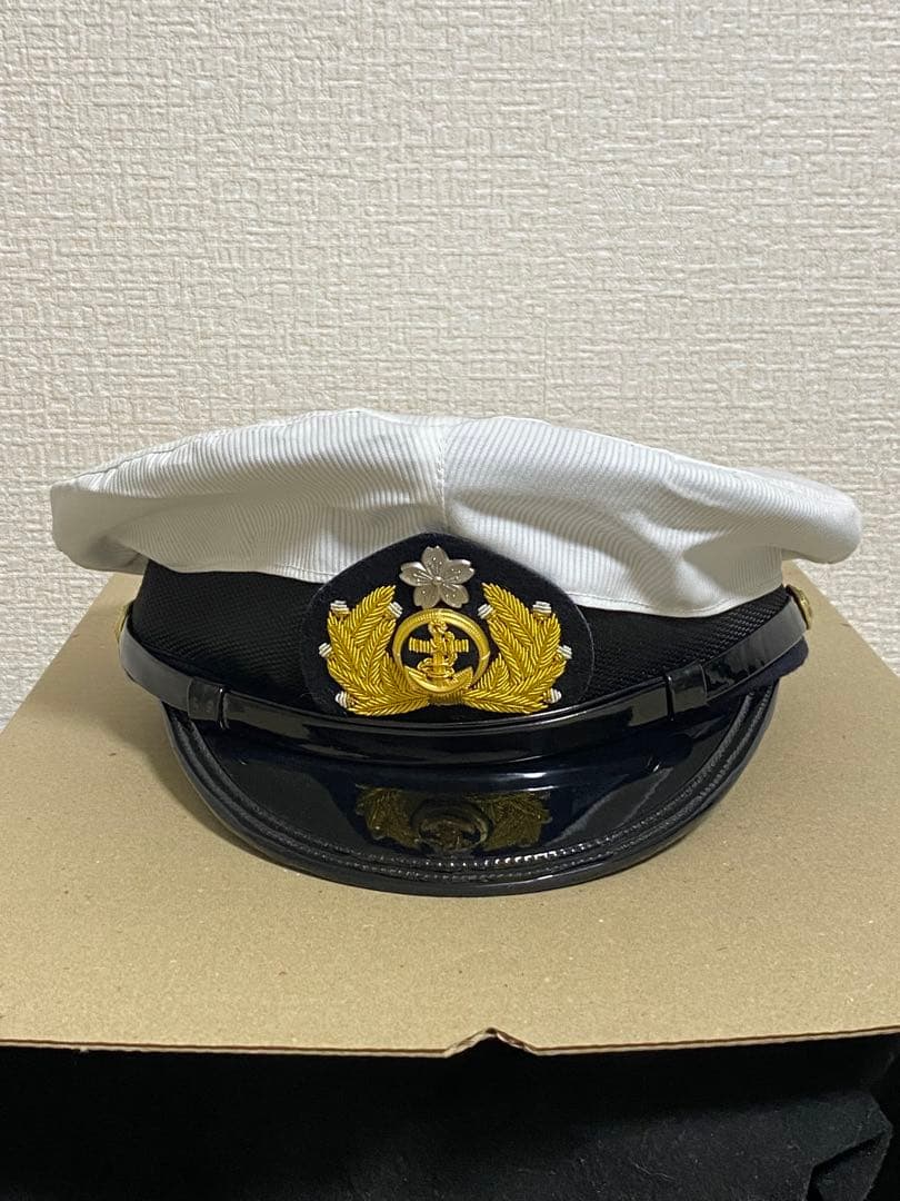 大日本帝国海軍 士官軍帽 制帽 58cm 複製品 日覆付 日本軍