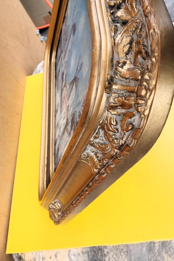 Maurice Utrillo ヨーロッパ風景画 風車の街 油彩画 額装付き