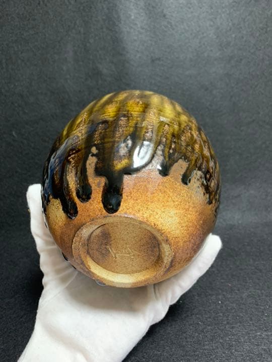 中島卓 灰釉 花器 飛鳥窯