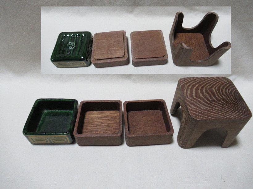 茶道 桑香盆 重香合 聴香炉 銀葉 銀葉挟 木火箸