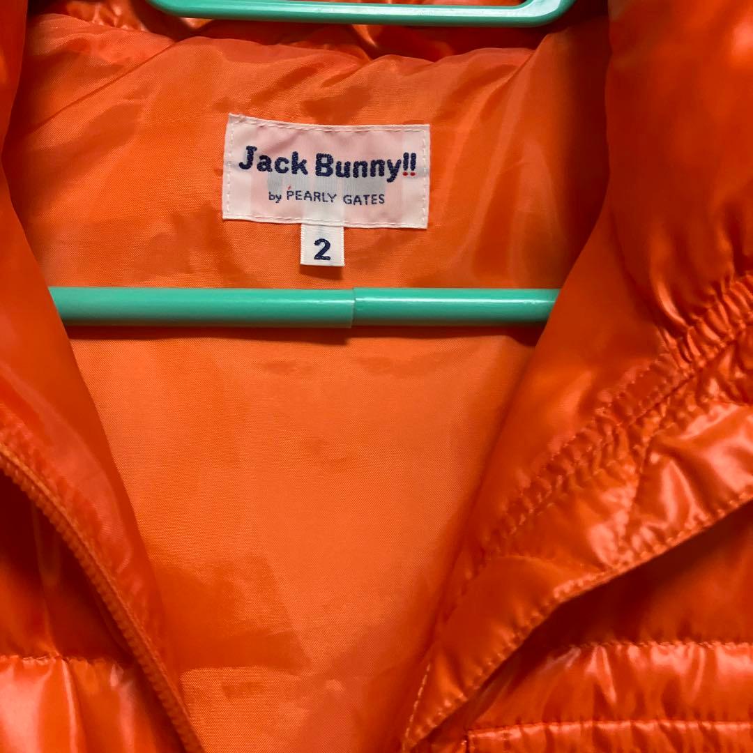 美品・ジャックバニーオレンジ ダウンジャケット フロントポケット付き
