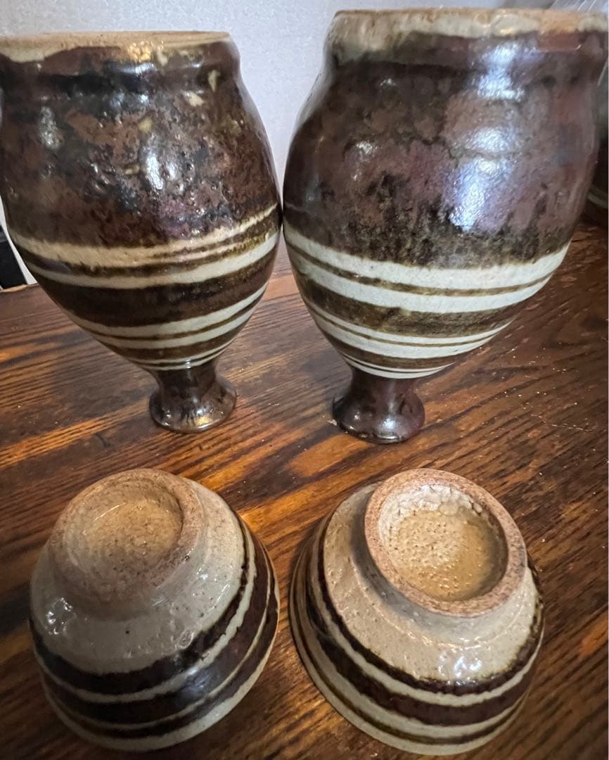 沖縄の人間国宝、金城次郎　徳利とぐい呑み二個組み