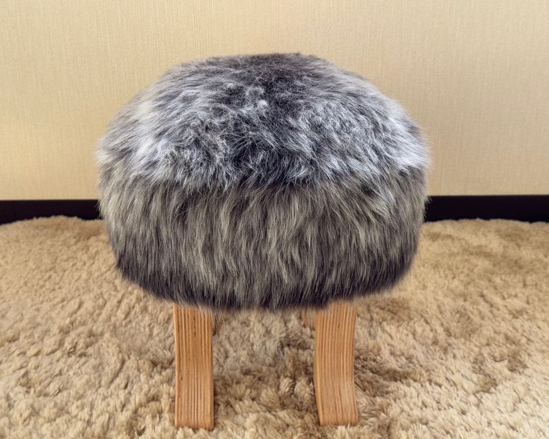 匠工芸 アニマル スツール ウルフグレー ミックス S オットマン STOOL
