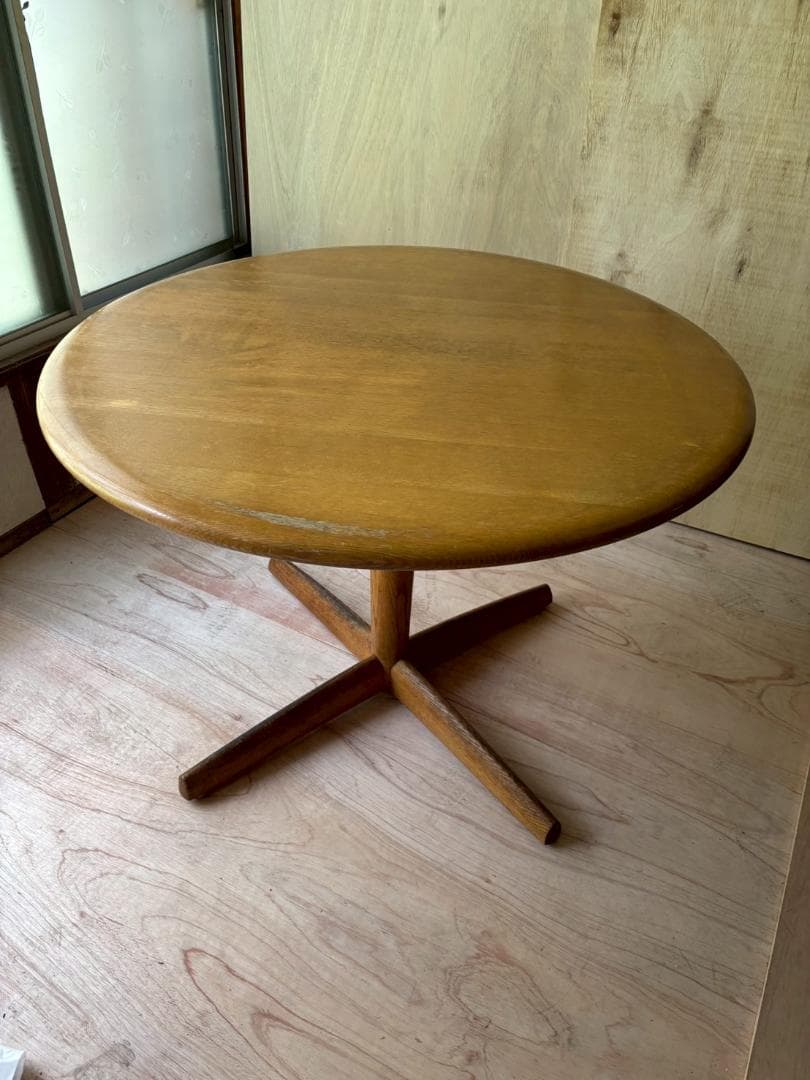 ②飛騨産業　キツツキ　円形テーブル　ダイニングテーブル　ヴィンテージ　インテリア