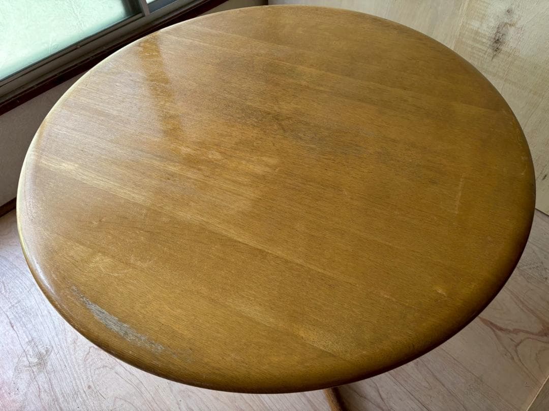 ②飛騨産業　キツツキ　円形テーブル　ダイニングテーブル　ヴィンテージ　インテリア