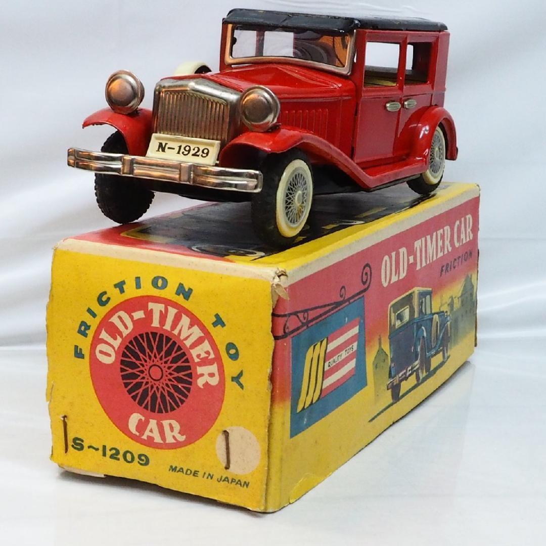 SSS【オールドタイマー セダン赤S-1209】ブリキtin toy car箱付