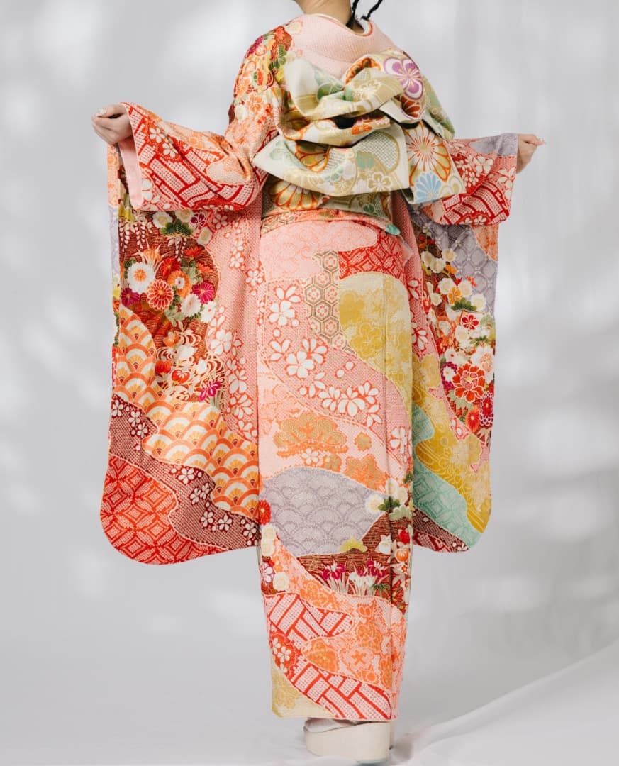 ≪美品≫正絹 振袖9点フルセット【513】【150cm~160cmの方