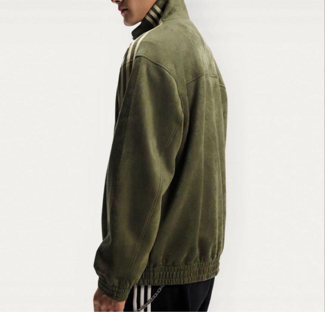 Mサイズadidasスエード トラックジャケット 緑　海外限定