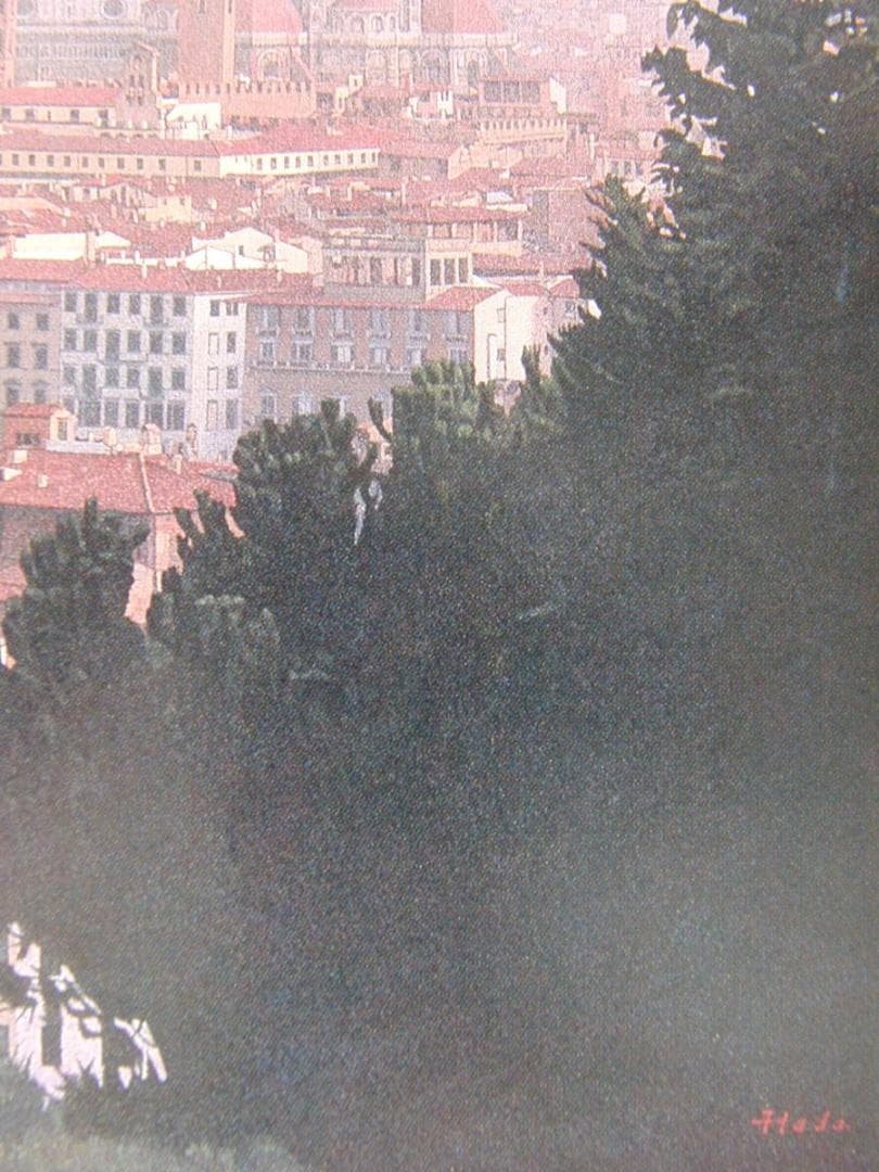 羽田裕、【夏の朝】、希少な額装用画集より、新品額装付、状態良好