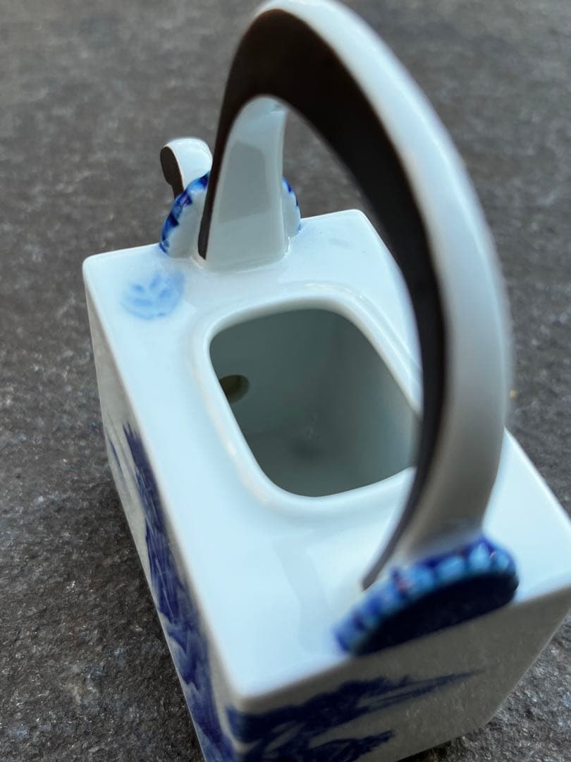 深川製磁 百年庵 染付山水 醤油差し 2342 深川製磁 染付