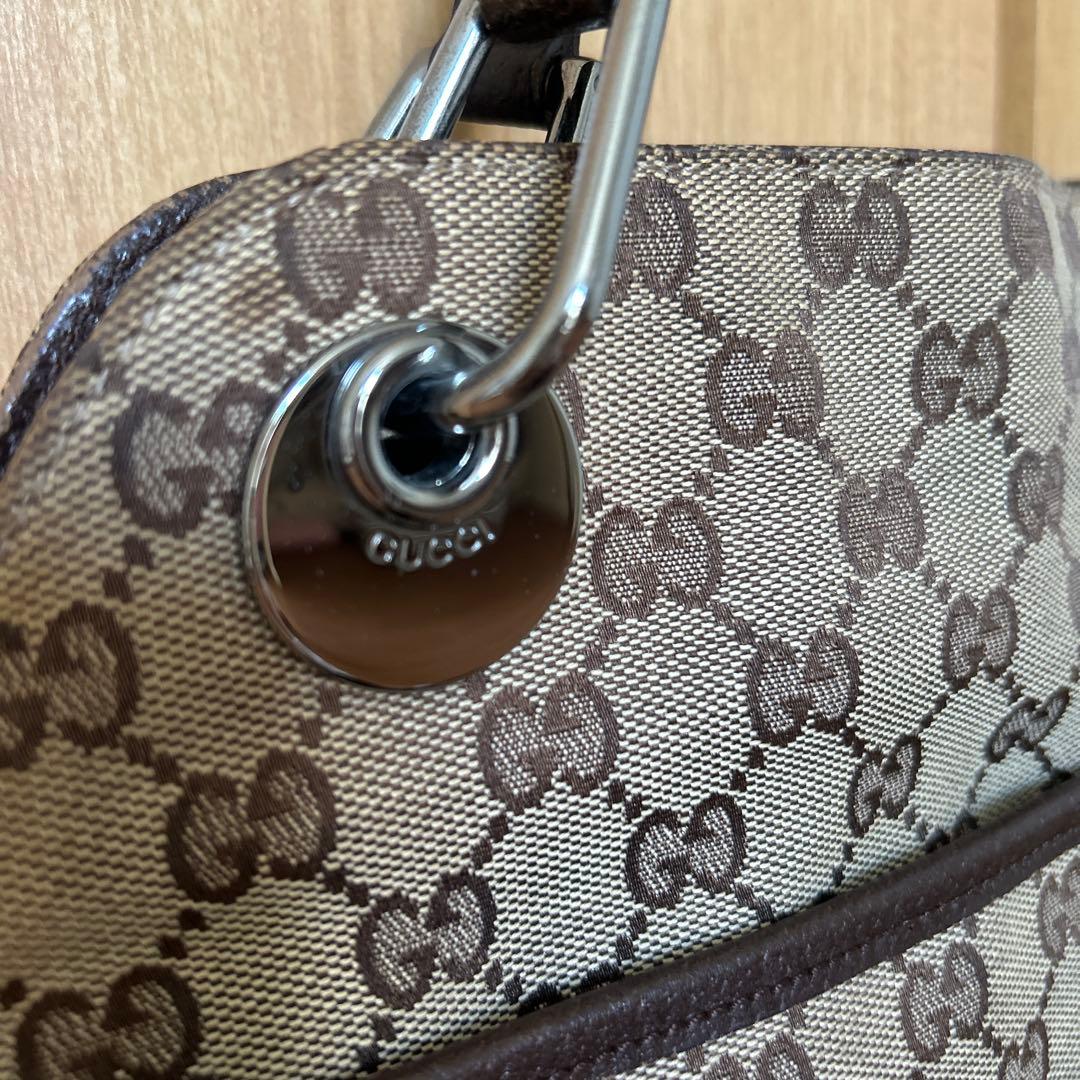GUCCI グッチ　GGキャンバス　ショルダーバッグ　トートバッグ　ブラウン