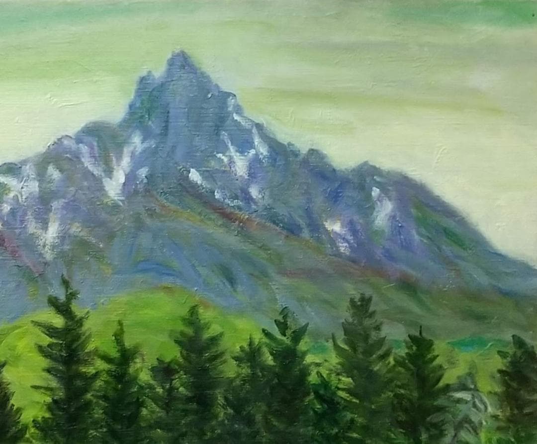 油絵 絵画 「利尻富士」F8