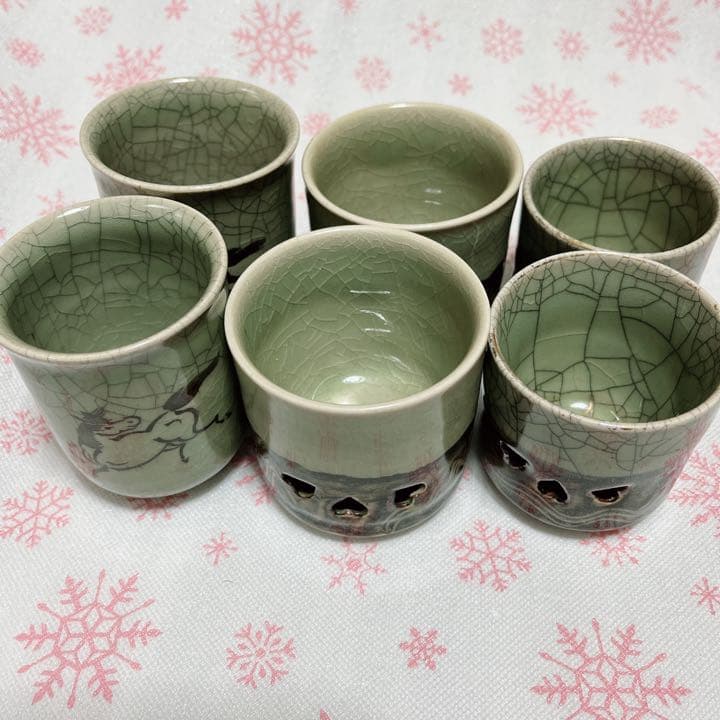 相馬焼 夫婦 ペア 湯呑 6点セット 松永陶器店] 大堀相馬焼