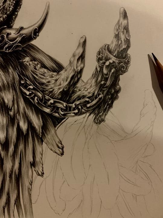 鉛筆画「鴉」2021年作製 - メルカリ