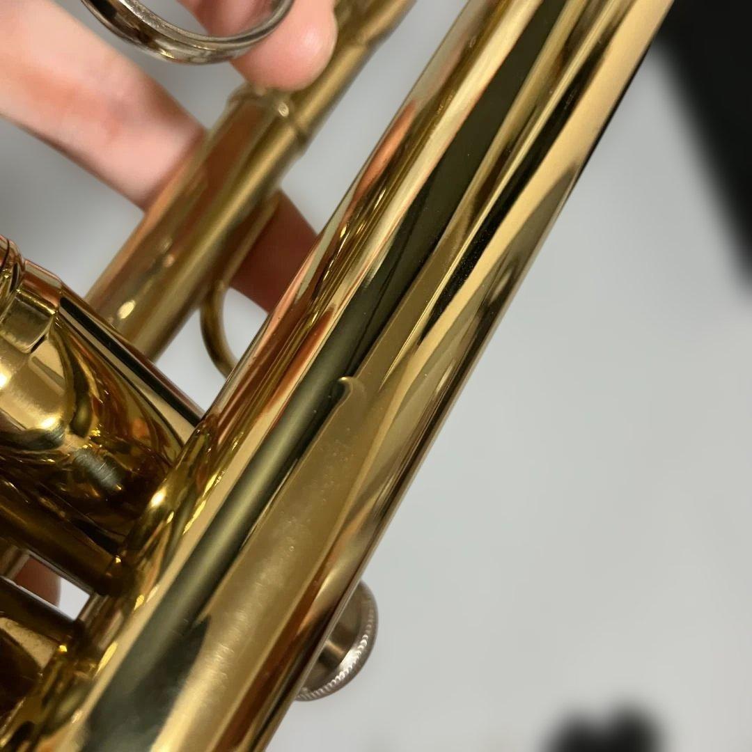 トランペット　本体　付属品　ケース　セット　ミュート付き　模様入り