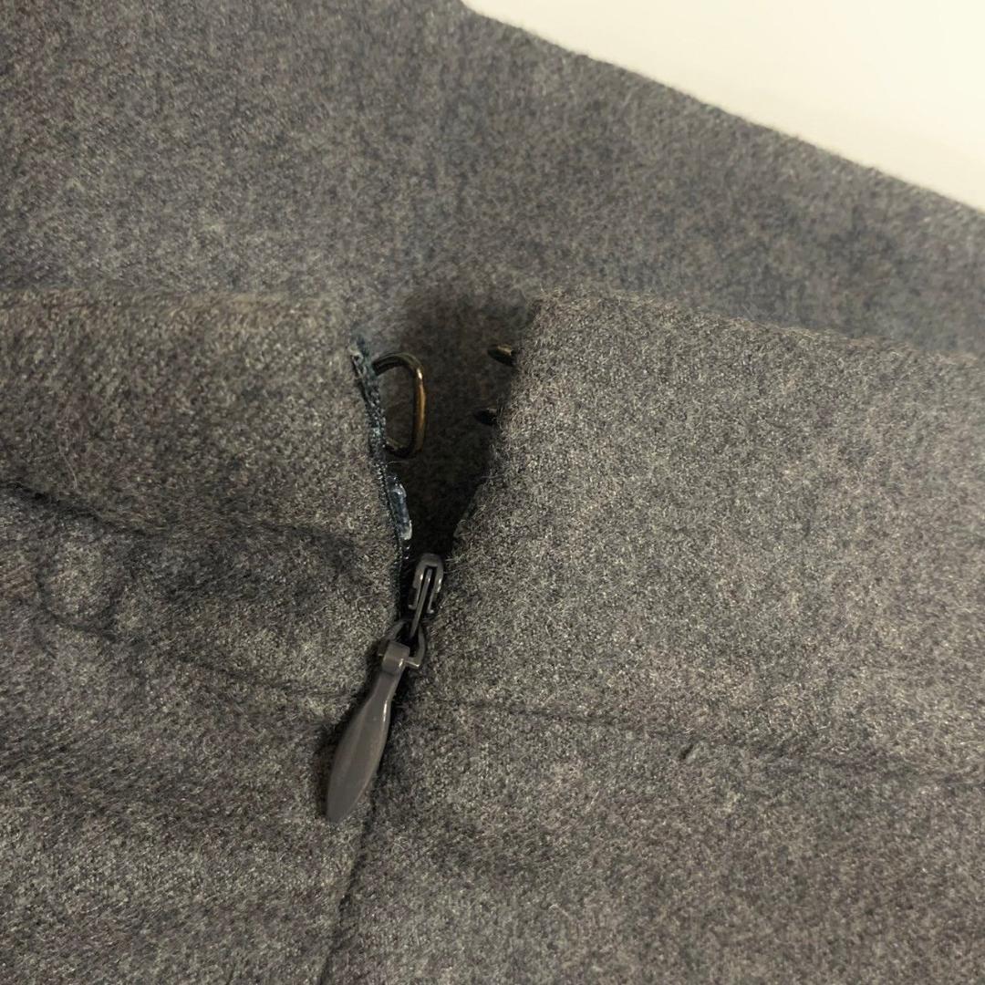 シャネル プリーツスカート グレー 綿 38 CHANEL