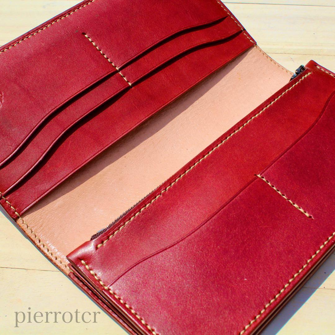 手彫り革財布　カービングロングウォレット