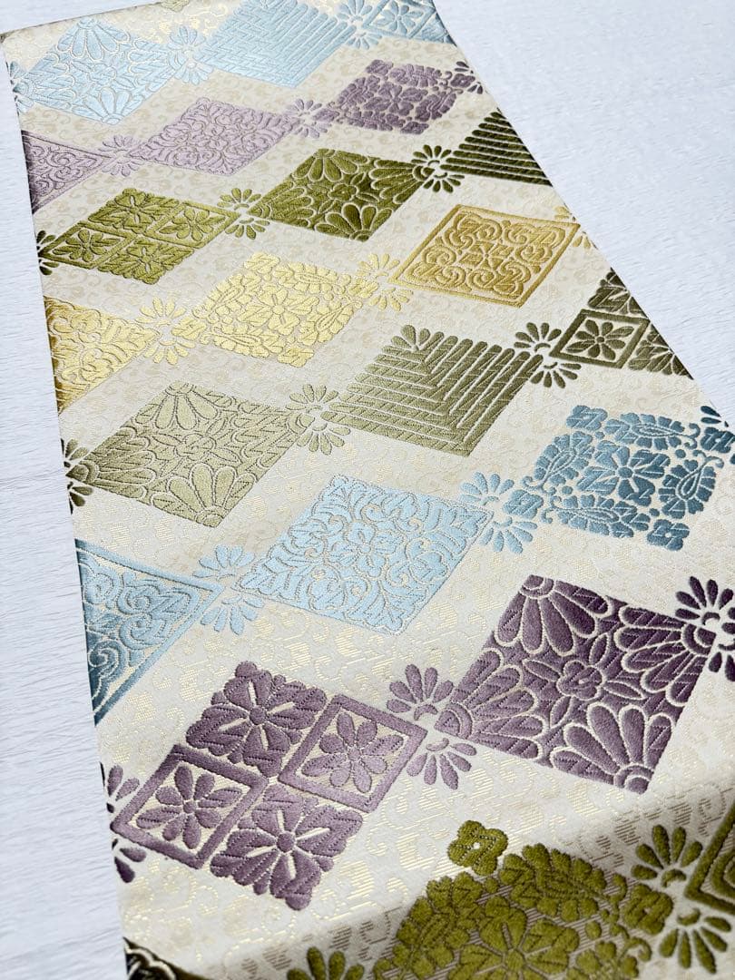 m-26 花菱 七宝 袋帯 正絹 六通 未使用極美品 - メルカリ