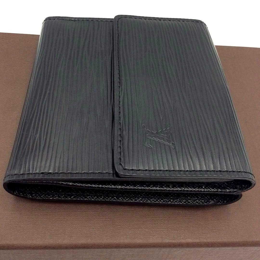ルイヴィトン エピ Wホック 三つ折り財布 エリーズ 黒 正規品 メンズ