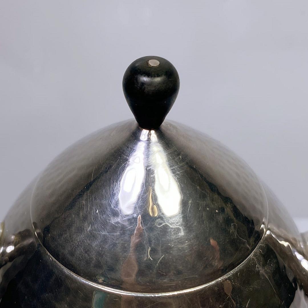 純銀製 水滴型 槌目急須 木摘 木取手 煎茶道具 長さ約