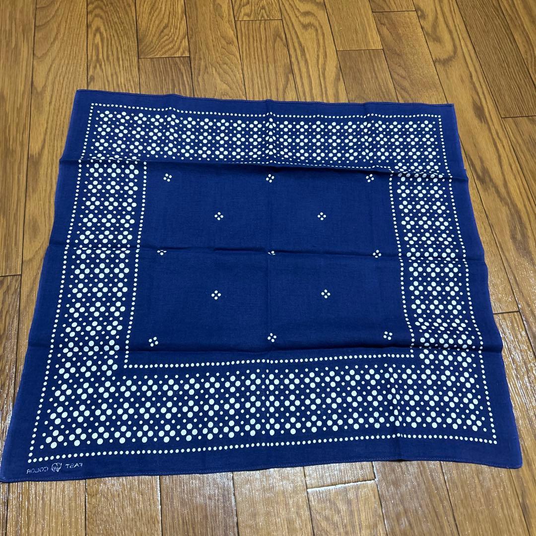 ぽ*い様 40's ネイビー ドット柄 バンダナ　両耳　 下鼻