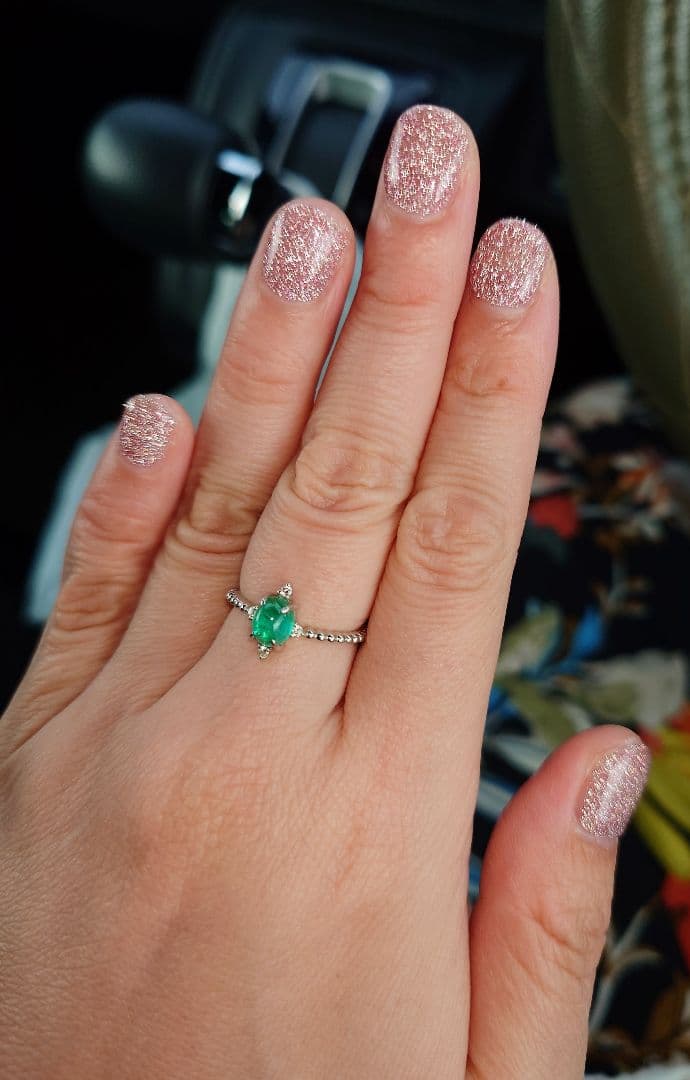 く*ろ様 pt900 パライバトルマリン　カボションカット　リング